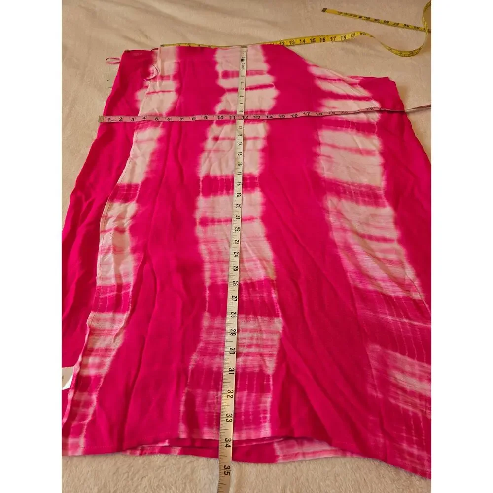 O/S EE:SOME Fuchsia White Tye Dye Ruana Kimono Coverup - Picture 4 of 6